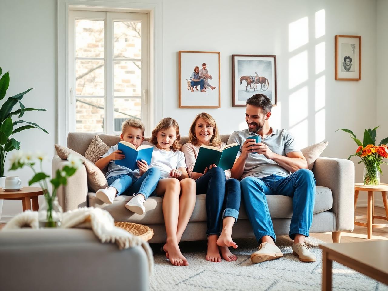 Familj som plockar undan i köket efter middag – en daglig återställning.